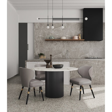 Manhattan Comfort Modern Strine Dining Chair Upholstered in Velvet and Leatherette-Set of 2 2-DC045-DT